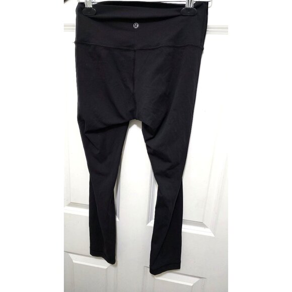 Lululemon Black High-Waisted Full-Length Leggings Women's Size 6 Yoga/Activewear - Picture 3 of 7